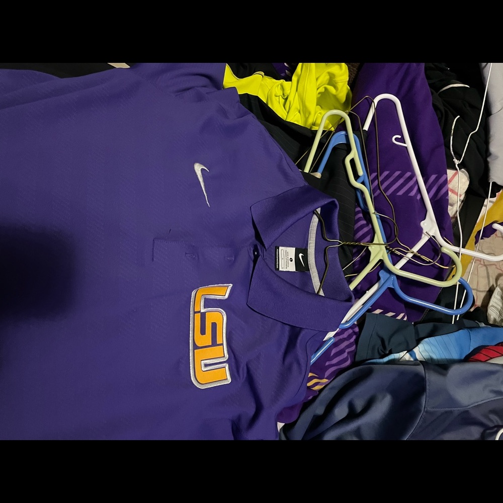Nike LSU purple polo